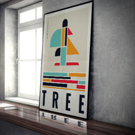 Poster Árvore na arte de Bauhaus.