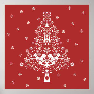 Poster Árvore Nórdica de Natal escandinava Magia