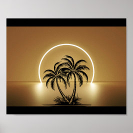 Poster Árvore Palm Dourada, Árvore Tropical Imprimível