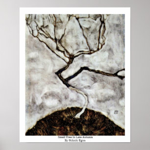 Poster Árvore pequena no outono atrasado por Schiele Ego