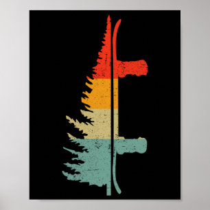 Poster Árvore pinheiro de snowboard - Win Snowboard Snowb