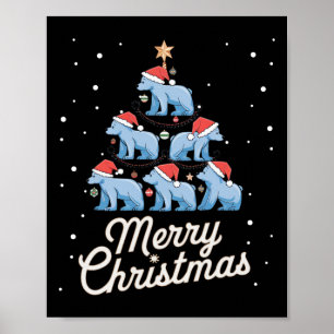 Poster Árvore Polar Xmas Ursinha Ursinho Feliz de Natal C