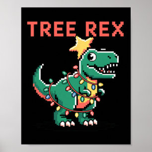 Poster Árvore Rex Suéter Feio de Natal Dinossauro Natal
