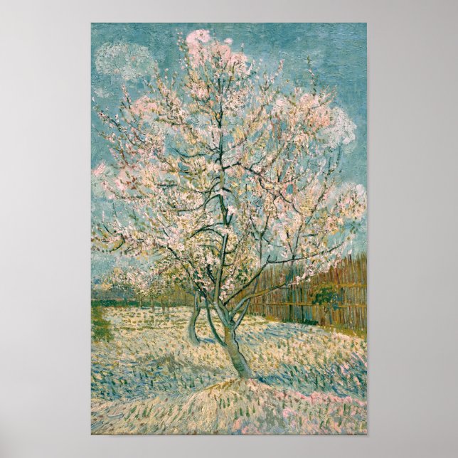 Póster Árvore rosa Van Gogh em Flor (F404) (Frente)