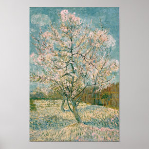 Póster Árvore rosa Van Gogh Peach em Flor (F404)