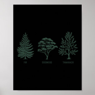 Poster Árvore Sutil Anti-Trump Shirt Tama Fir Dogwood