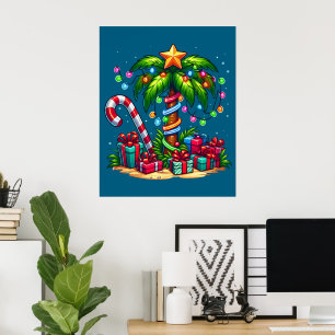 Poster Árvore Tropical de Palma de Natal