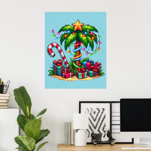 Poster Árvore Tropical de Palma de Natal