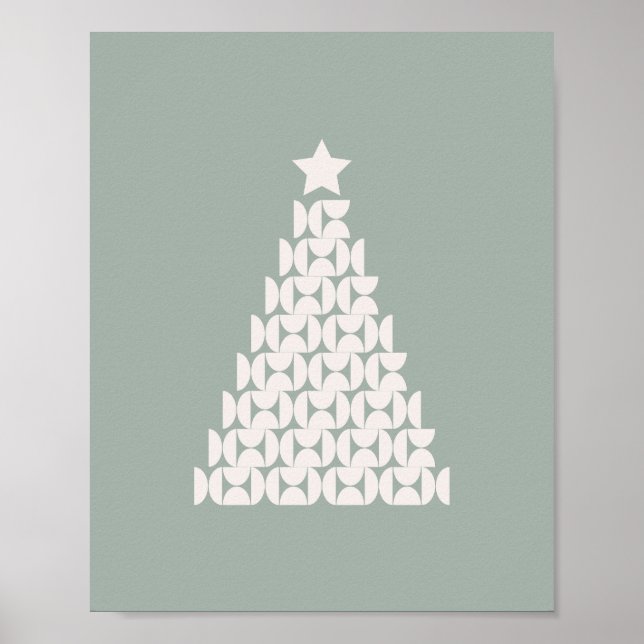 Poster Árvore Verde de Natal Sage (Frente)