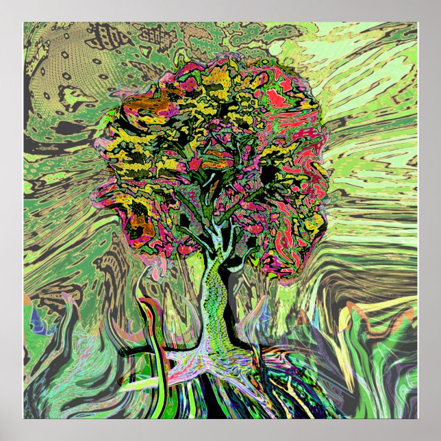 Póster Árvore viva pacífica da vida (Frente)