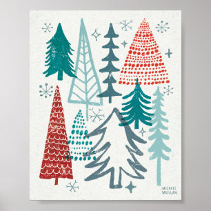 Poster Árvores alegres de Christmastime