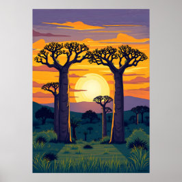 Poster Árvores Baobá Africanas