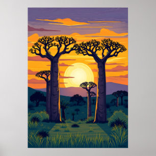 Poster Árvores Baobá Africanas
