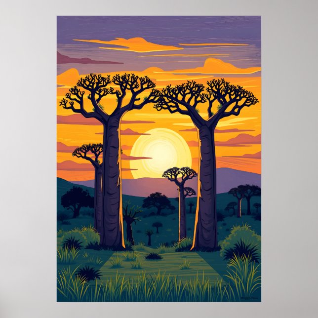 Poster Árvores Baobá Africanas (Frente)