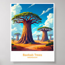 Poster Árvores Baobá da Arte da Paisagem de Madagascar