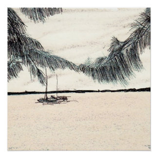 Póster Árvores Casuarina, Long Island Bahamas