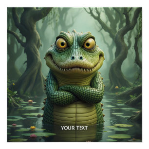 Póster Árvores Crocodilo Frescas e Furiosas Fantasy