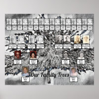 Árvores da família de fotos em arte digital branca