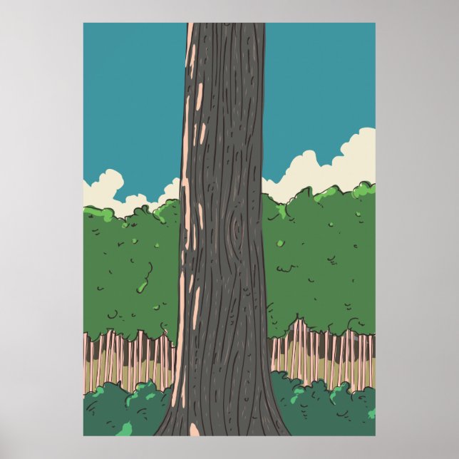 Poster Árvores da floresta japonesa (Frente)