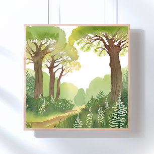 Poster Árvores da Floresta Verde   Natureza Belíssima Aqu