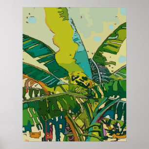 Póster Árvores de banana, arte de Nova Orleães