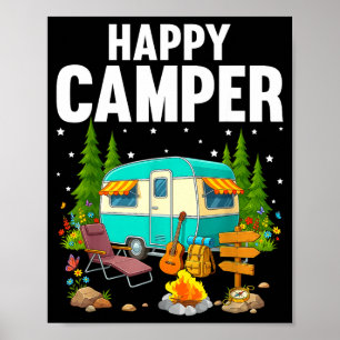 Poster Árvores de campista feliz estrelas e trailer de ac
