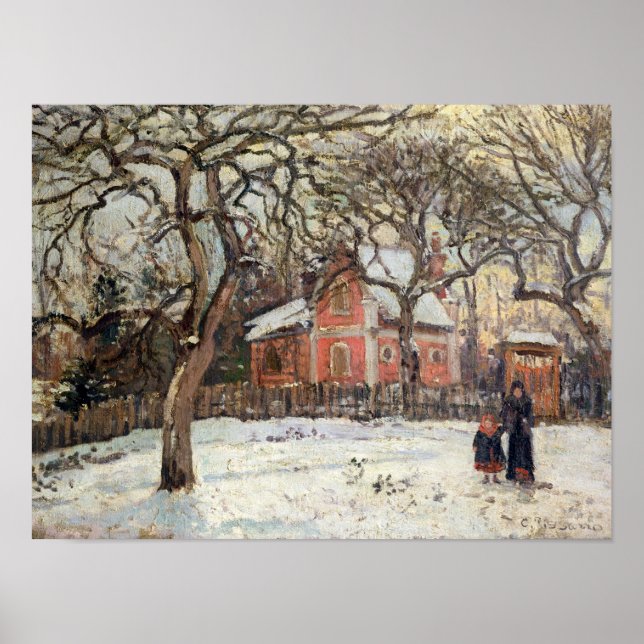 Poster Árvores de castanha em Louveciennes, c.1871-2 (Frente)