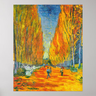 Poster Árvores de Choupo de Outono Amarelo Dourado Van Go