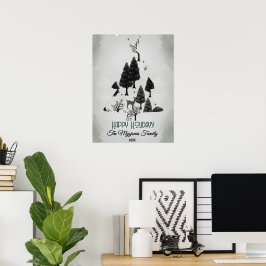 Poster Árvores de Férias Negras Minimalistas Retro Person