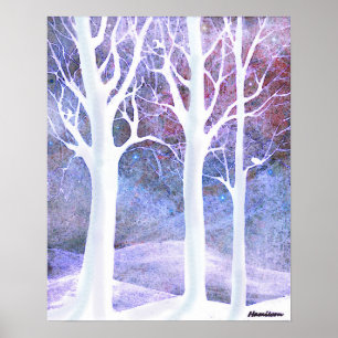 Poster Árvores de inverno de neve