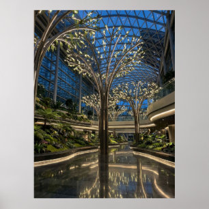 Poster Árvores de Luz para Jardim Interno Futurista