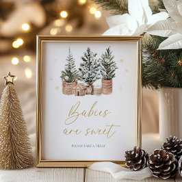 Poster Árvores de Natal Russas do inverno Bebês são doces