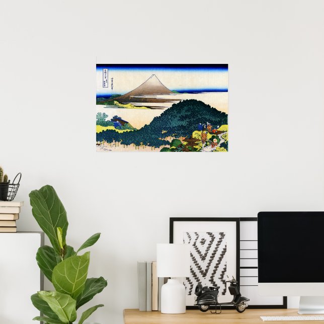 Poster Árvores de Pinheiro Circulares de Aoyama Hokusai 1 (Escritório em casa)