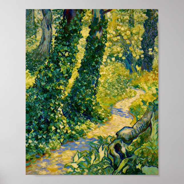 Poster Árvores de Van Gogh com Hera Hospital St Paul (Frente)