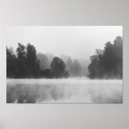 Poster Árvores desaparecendo no nevoeiro matinal acima do