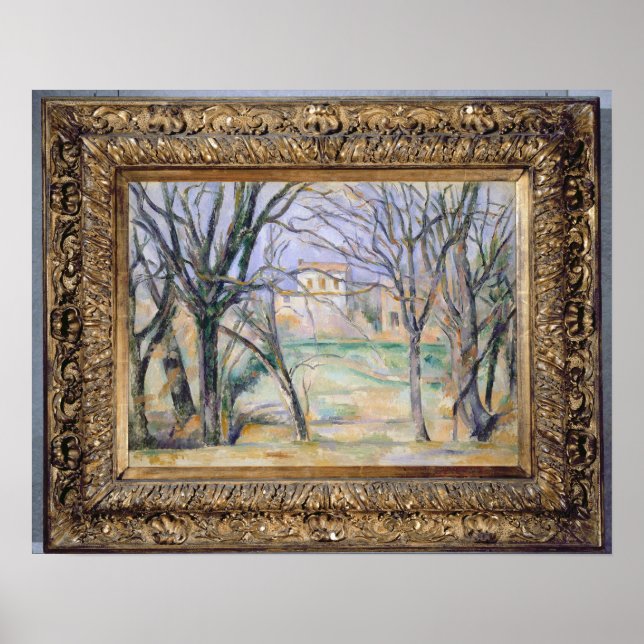 Poster Árvores e casas, 1885-86 (Frente)