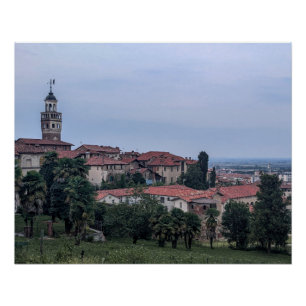 Póster Árvores e edifícios na cidade contra o céu