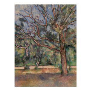 Póster Árvores e Estrada, Paisagem Pós-Impressionista