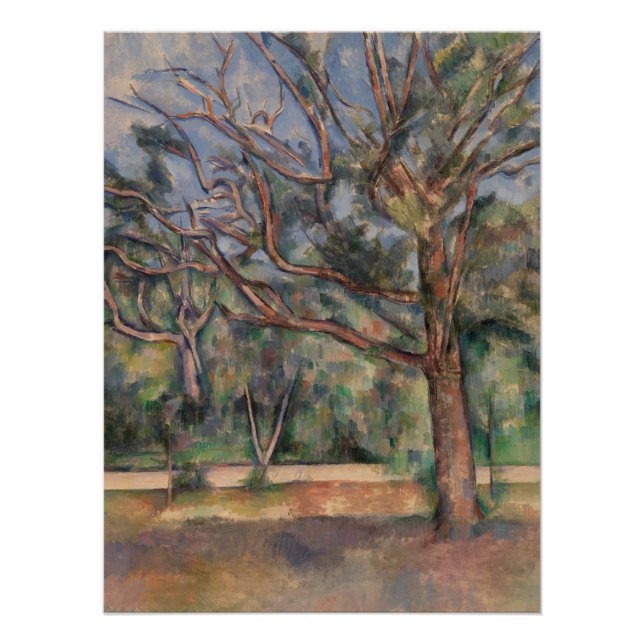 Póster Árvores e Estrada, Paisagem Pós-Impressionista (Frente)