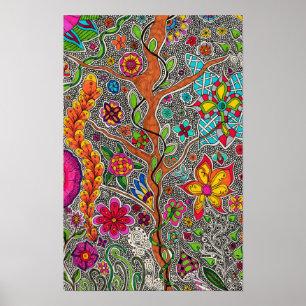 Poster Árvores e flores