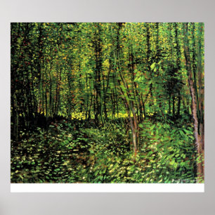 Póster Árvores e Undergrowth por Vincent van Gogh