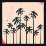 Póster Árvores Negras de Neon Lined em Peach Horizon<br><div class="desc">Esta palmeira negra,  rosa-néon e rosa-chata,  legal e bonito,  silhuetas no horizonte de pêssego,  é perfeita para a moda e na moda. É um efeito exótico e tropical que é popular para a estação.</div>