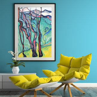 Poster Árvores no Foothills não enquadradas