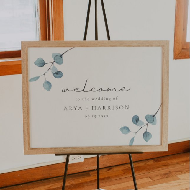 Poster ARYA Rustic Eucalyptus Greenery Weding Welcome (Criador carregado)