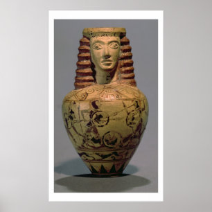 Póster Aryballos do Proto-Corinthian com uma cabeça