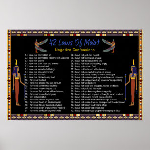 Poster As 42 Leis de Maat - Confissões Negativas