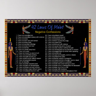 Poster As 42 Leis de Maat - Confissões Negativas