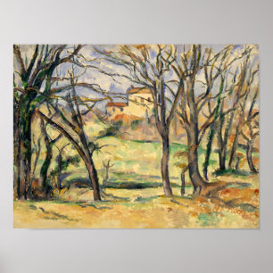 Poster As árvores e as casas de Paul Cezanne   aproximam