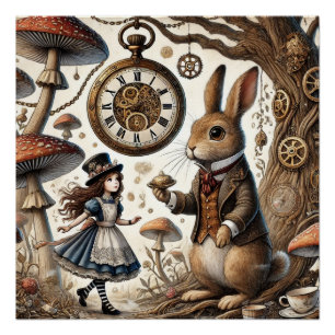 Póster As aventuras de Alice no País das Maravilhas coelh