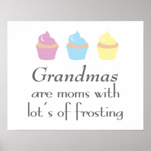 Poster As avós são mães com lotes do glacé